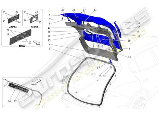 a part diagram from the maserati grecale parts catalogue