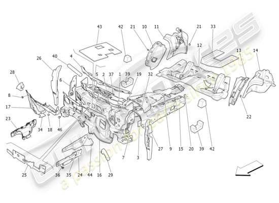 a part diagram from the maserati ghibli (2015) parts catalogue