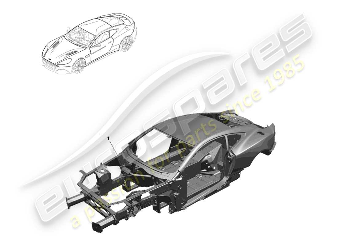 aston martin vanquish (2013) body in white parts diagram