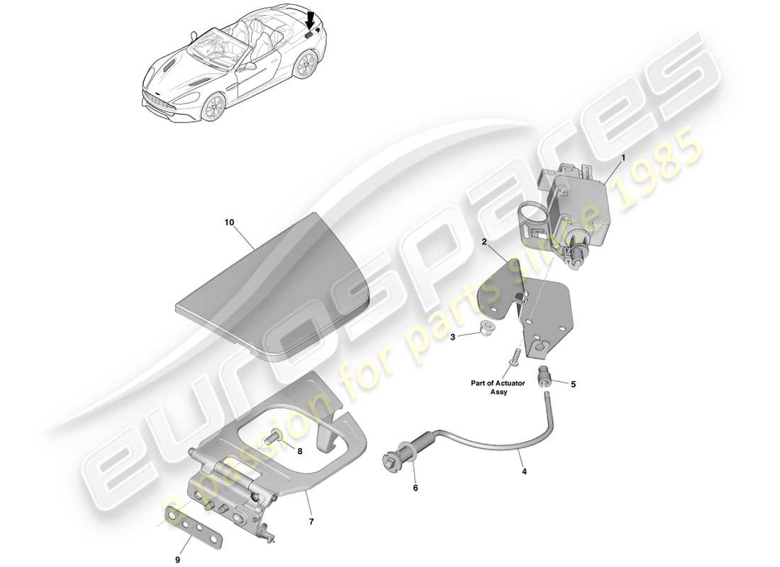 a part diagram from the aston martin vanquish parts catalogue