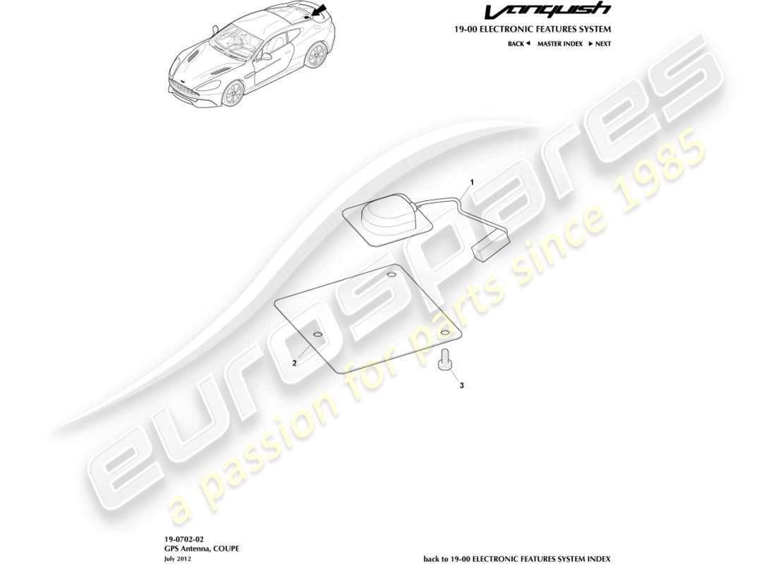 a part diagram from the aston martin vanquish (2015) parts catalogue
