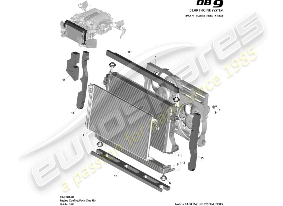 a part diagram from the aston martin db9 (2013) parts catalogue