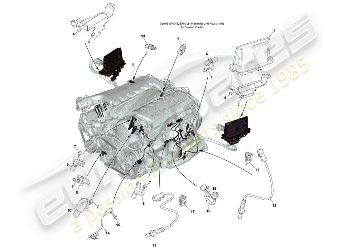 aston martin vanquish (2013) electronic engine control parts diagram