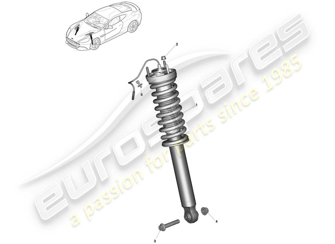 aston martin vanquish (2013) front spring & damper parts diagram