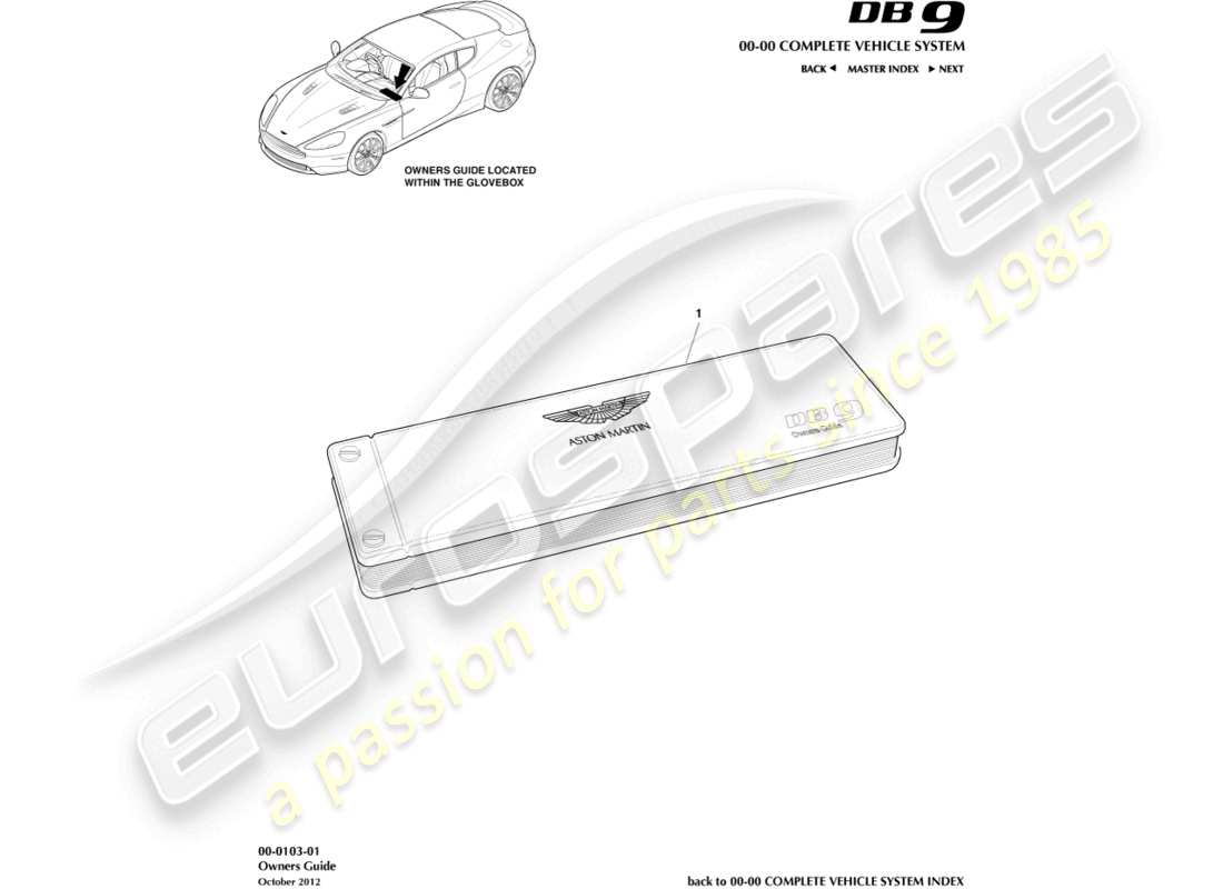 aston martin db9 (2014) owners guide parts diagram