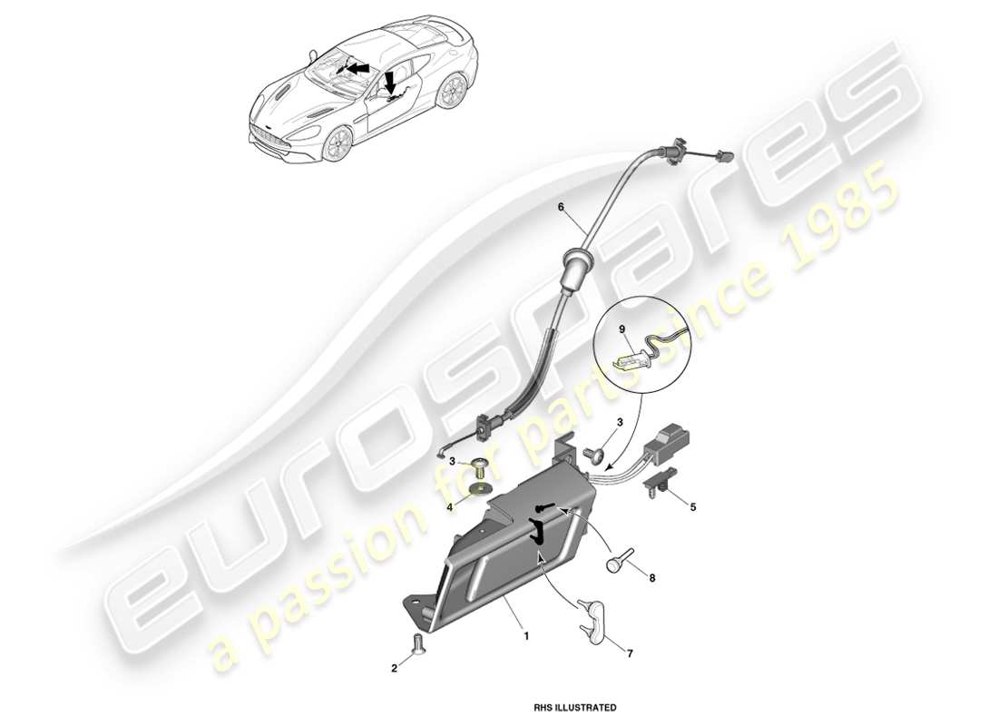 VIEW PARTS DIAGRAMS FROM THE ASTON MARTIN VANQUISH PARTS CATALOGUE a part diagram from the aston martin vanquish parts catalogue