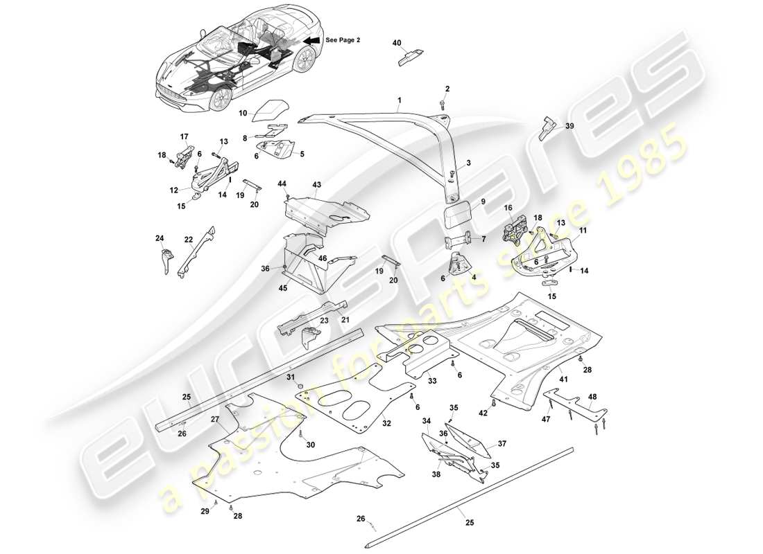 a part diagram from the aston martin vanquish parts catalogue