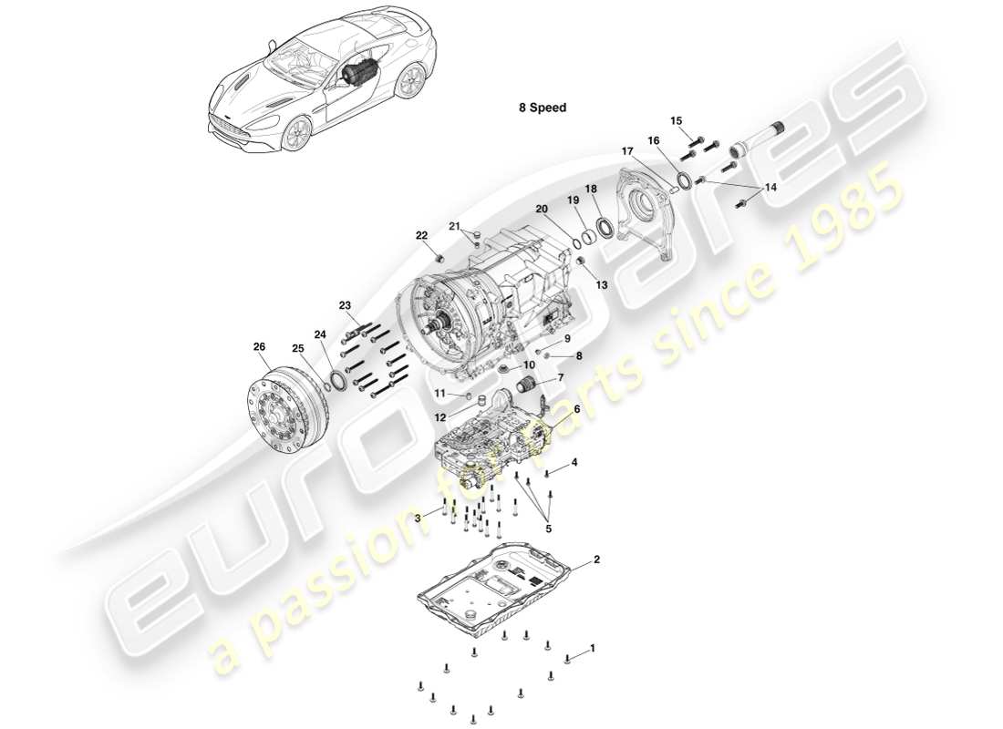 a part diagram from the aston martin vanquish parts catalogue