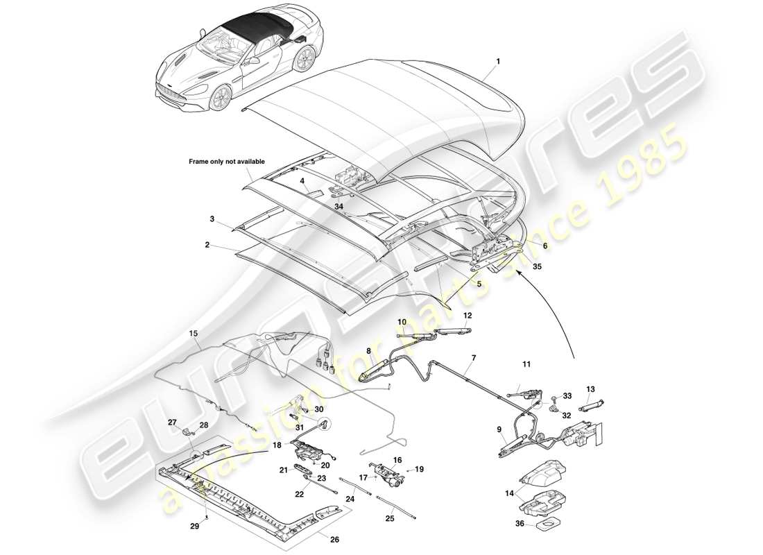 a part diagram from the aston martin vanquish (2013) parts catalogue