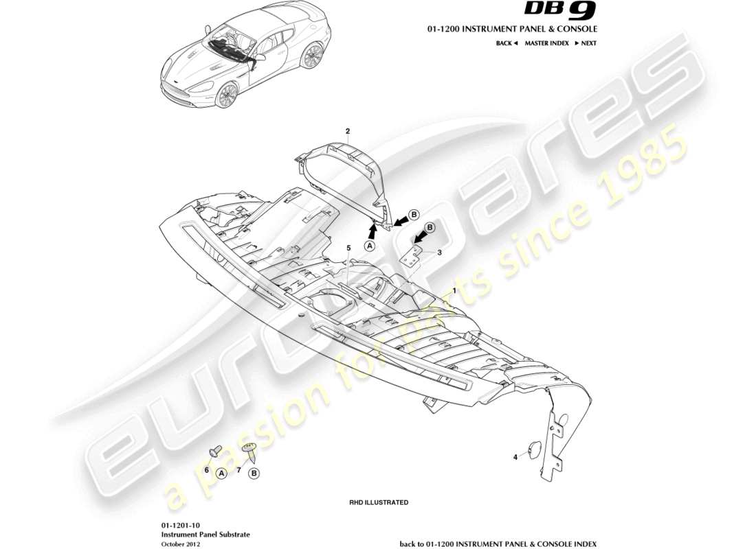 a part diagram from the aston martin db9 (2015) parts catalogue