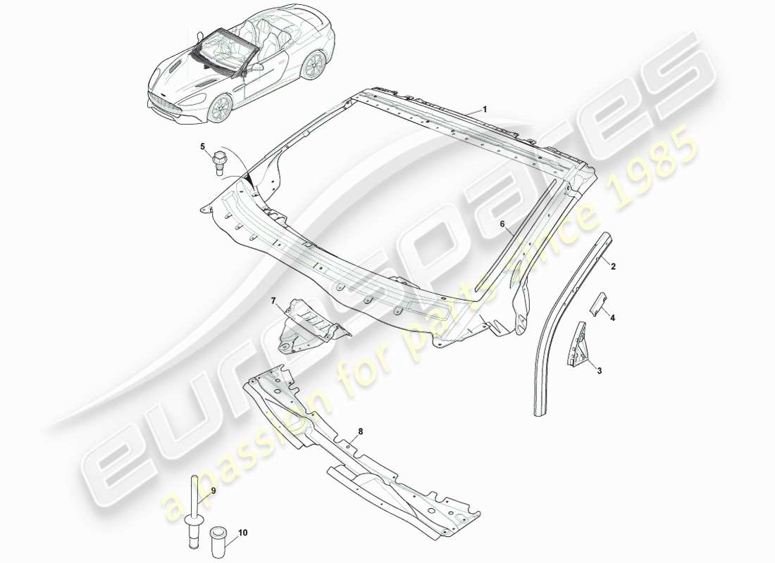 a part diagram from the aston martin vanquish (2013) parts catalogue