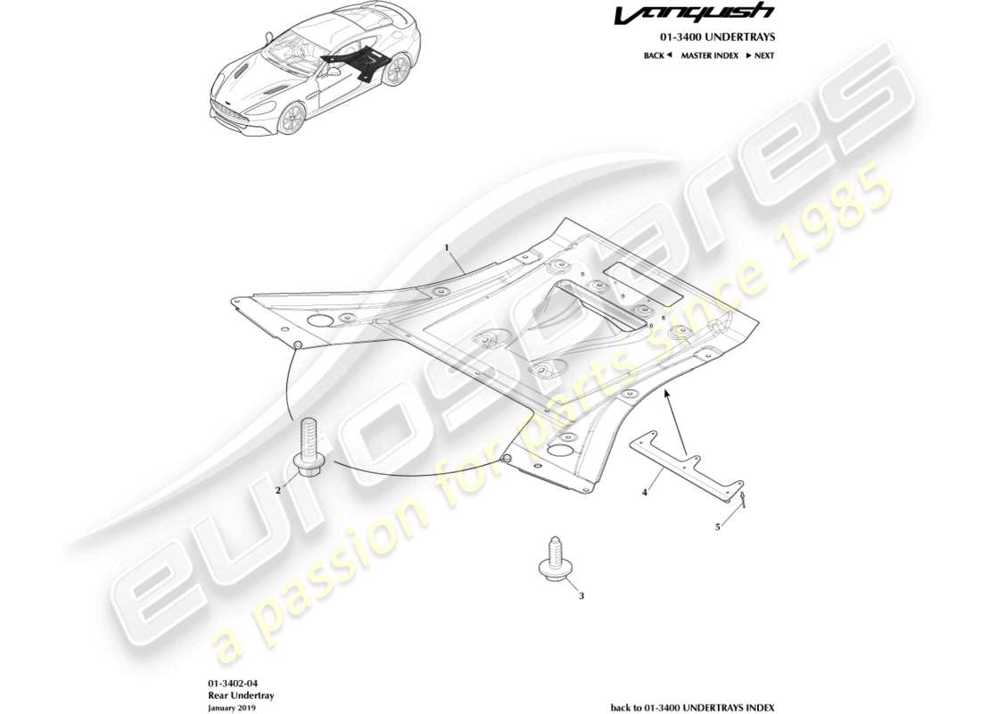 a part diagram from the aston martin vanquish (2017) parts catalogue