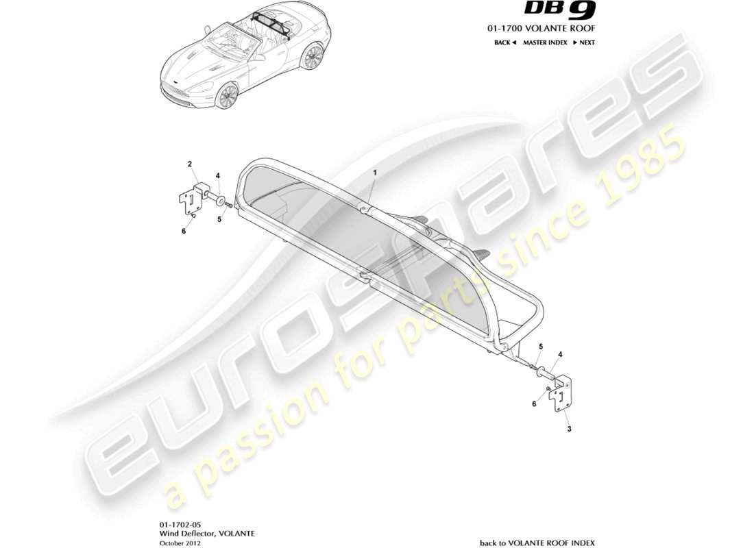 a part diagram from the aston martin db9 (2017) parts catalogue