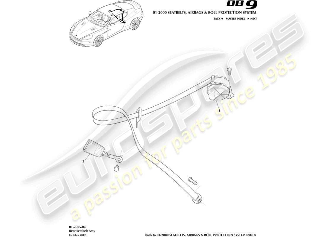 a part diagram from the aston martin db9 (2016) parts catalogue