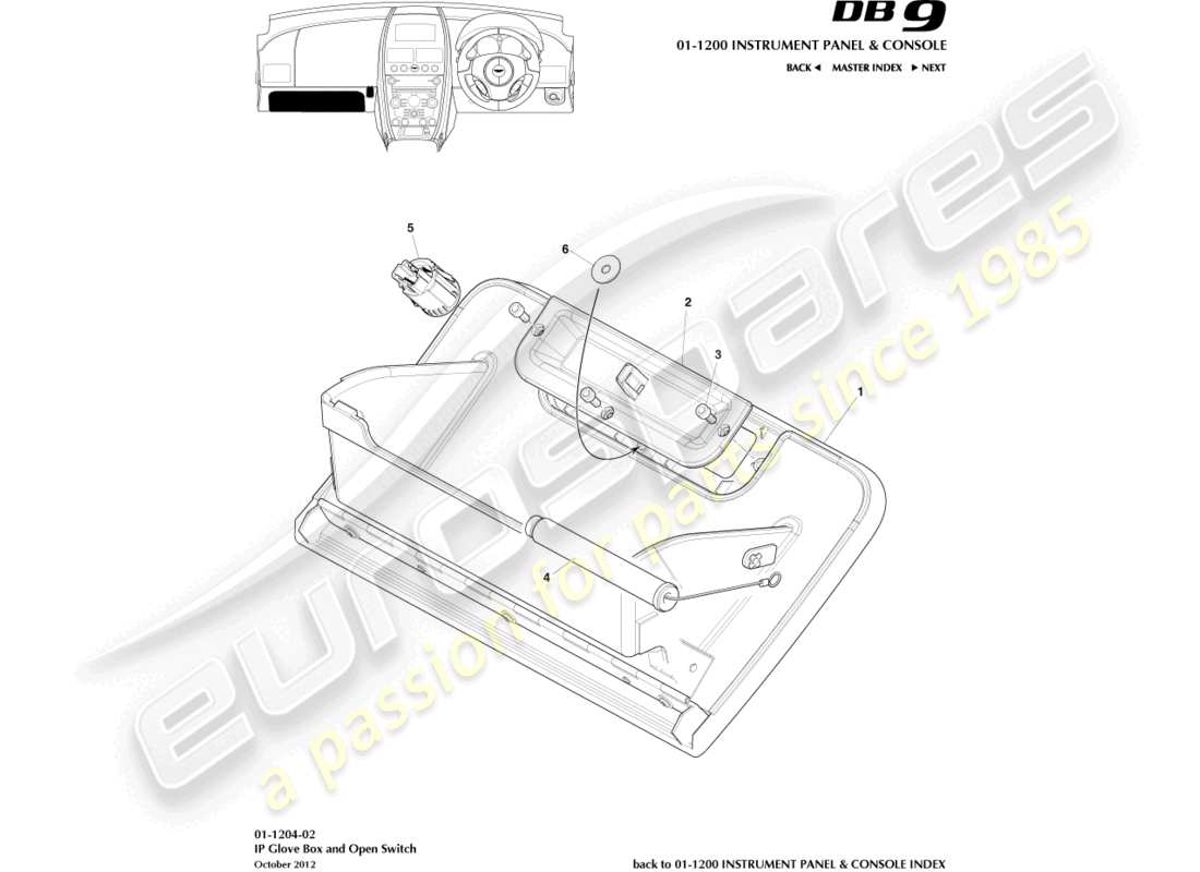 a part diagram from the aston martin db9 (2017) parts catalogue