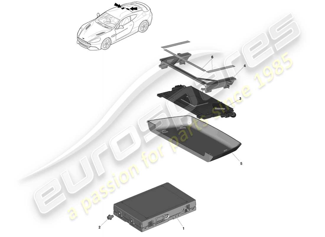 a part diagram from the aston martin vanquish parts catalogue
