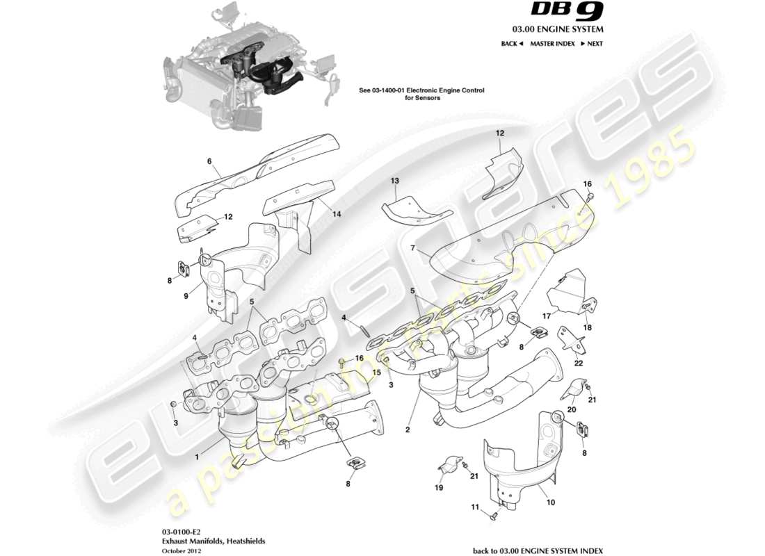 a part diagram from the aston martin db9 (2017) parts catalogue
