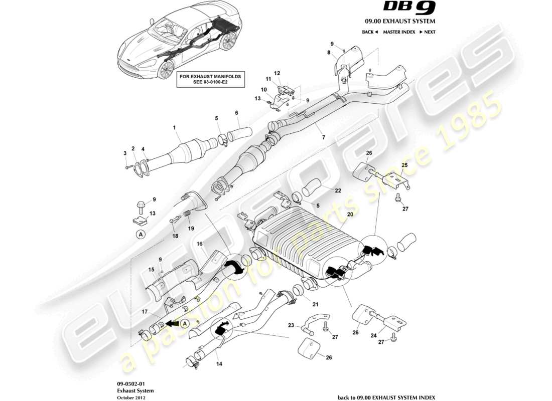 a part diagram from the aston martin db9 (2015) parts catalogue