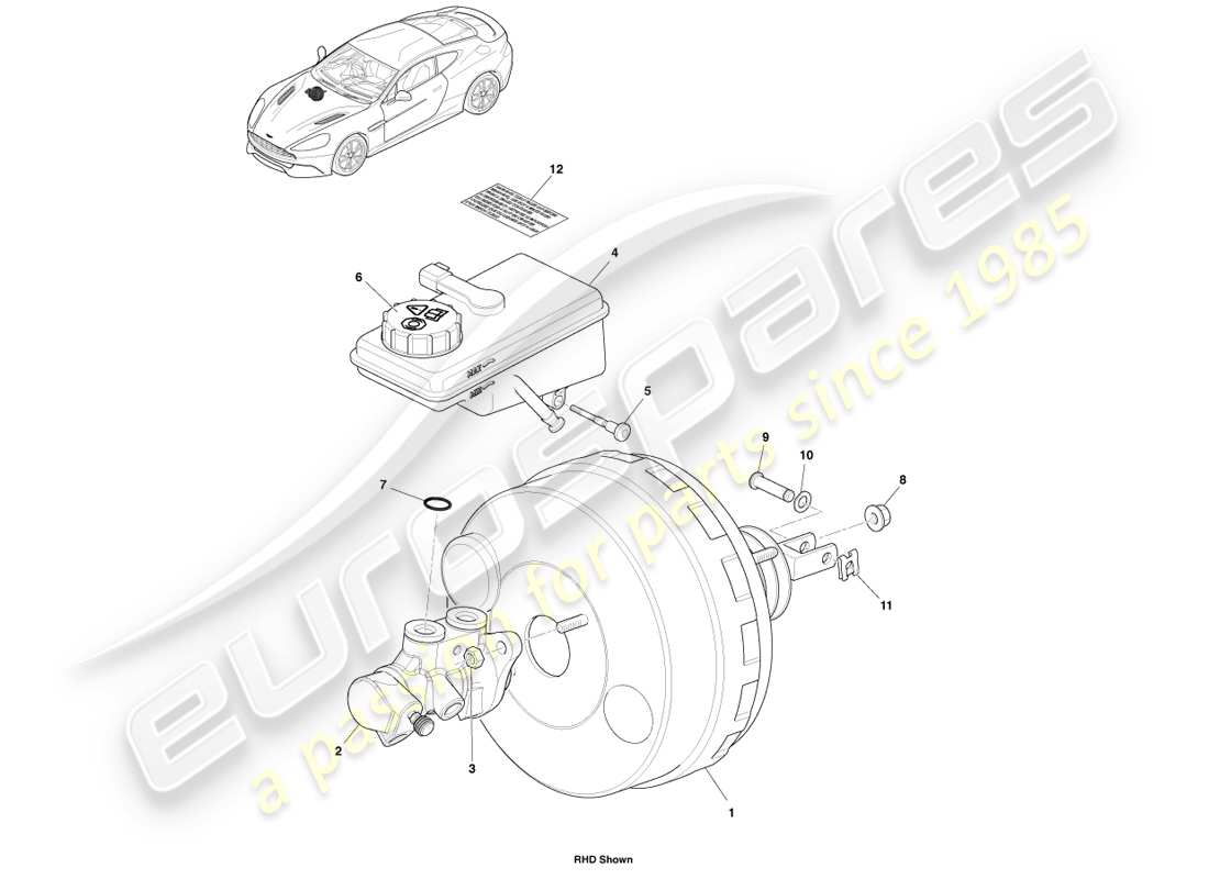 a part diagram from the aston martin vanquish parts catalogue