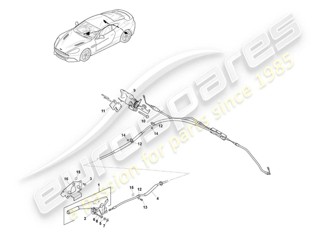 a part diagram from the aston martin vanquish (2013) parts catalogue