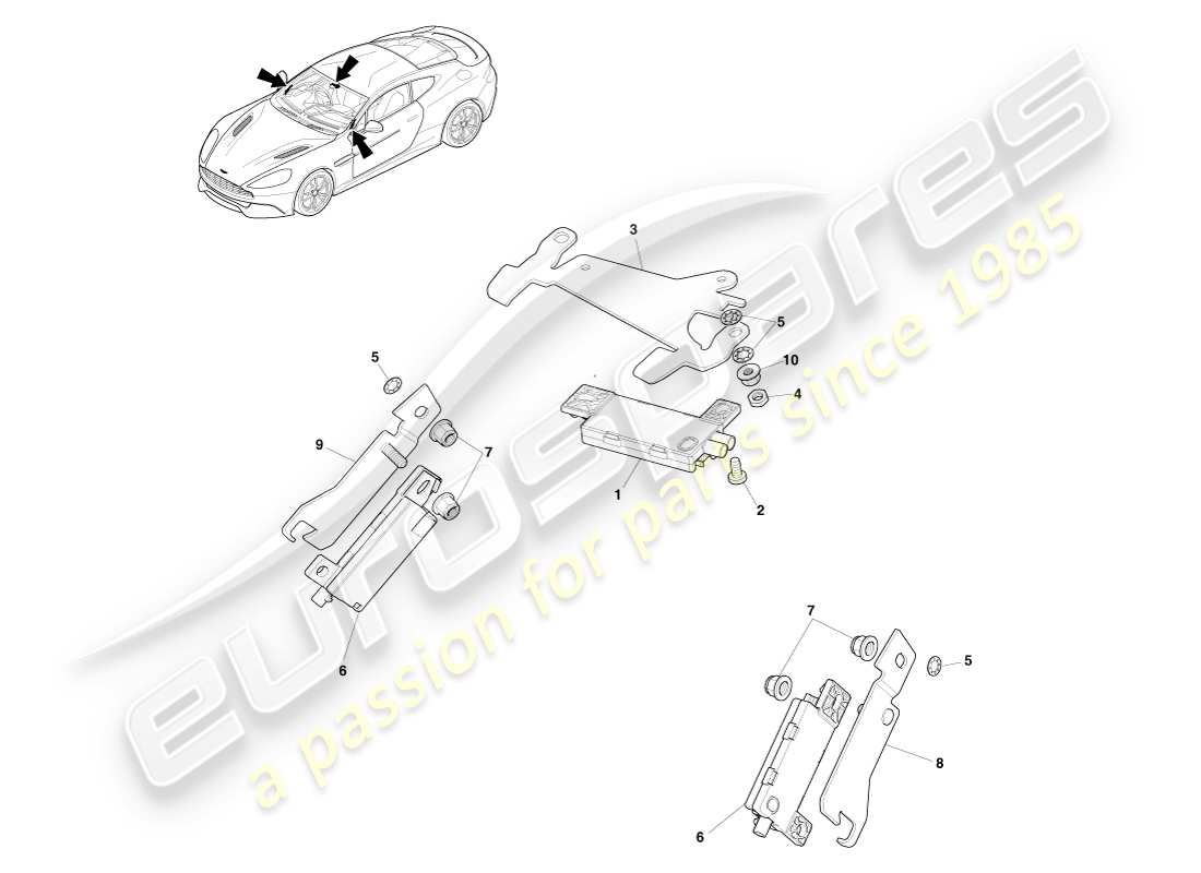 a part diagram from the aston martin vanquish (2013) parts catalogue