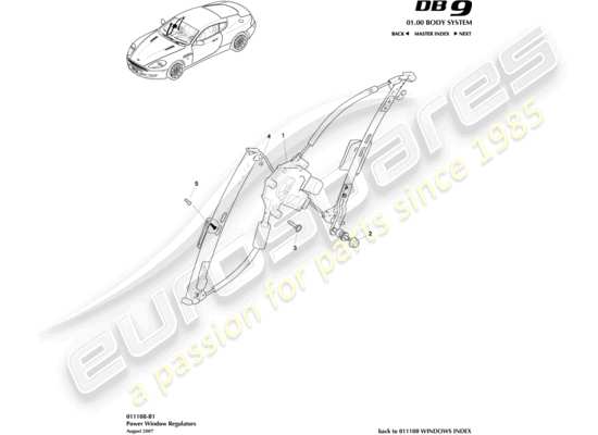 a part diagram from the aston martin db9 (2012) parts catalogue