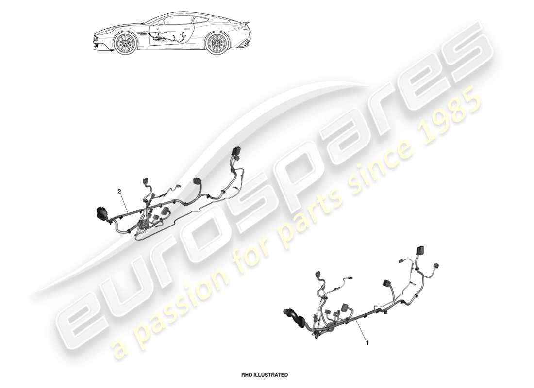 aston martin vanquish (2014) door harness part diagram