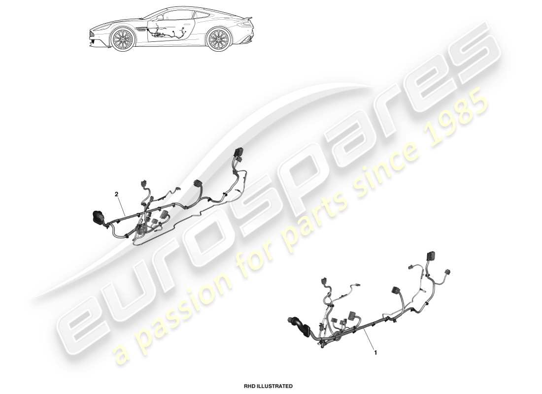 aston martin vanquish (2013) door harness parts diagram