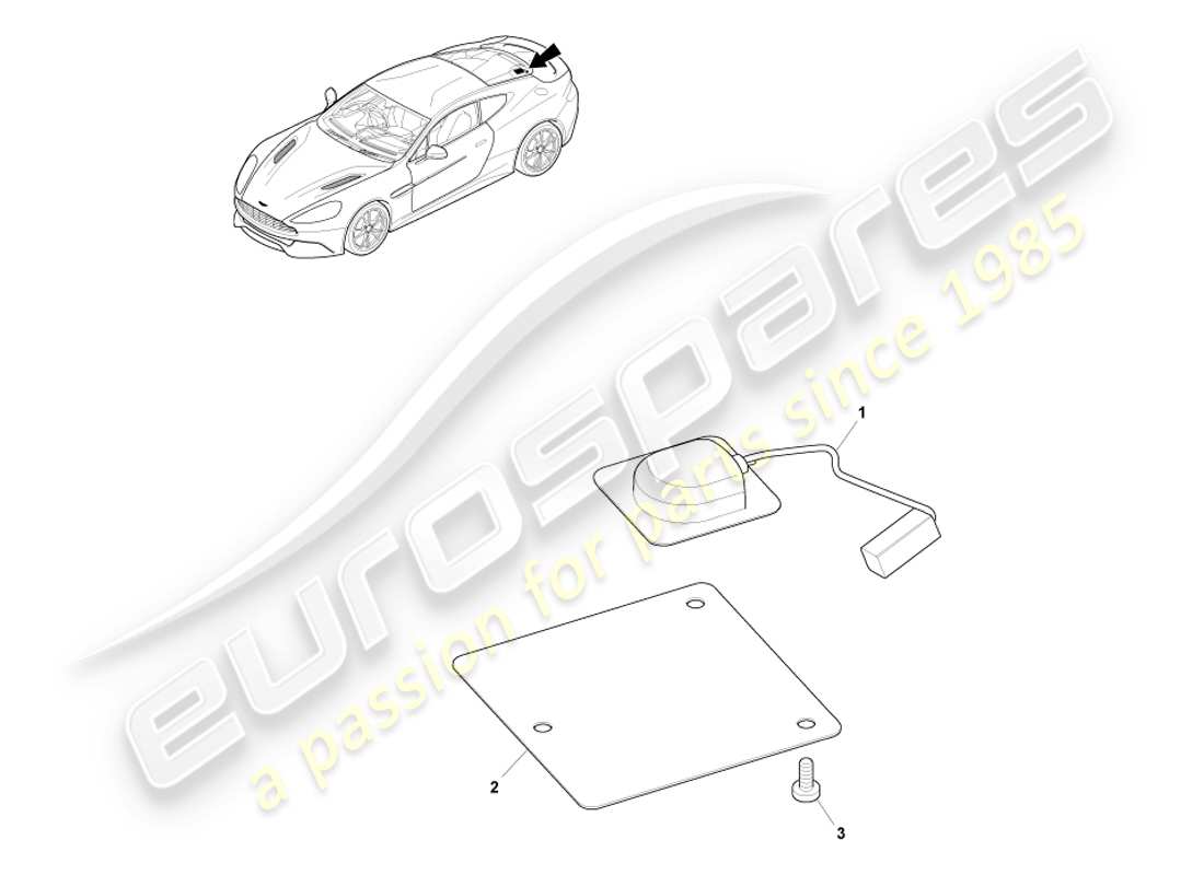 aston martin vanquish (2013) gps antenna, coupe parts diagram