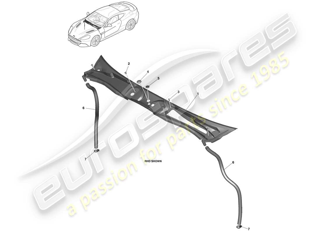 aston martin vanquish (2013) leaf screen assembly parts diagram