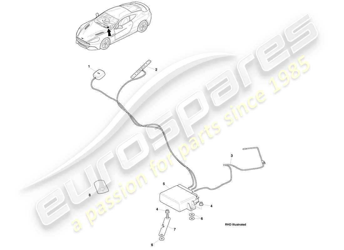 aston martin vanquish (2013) cat-5 tracker, 14.5my parts diagram