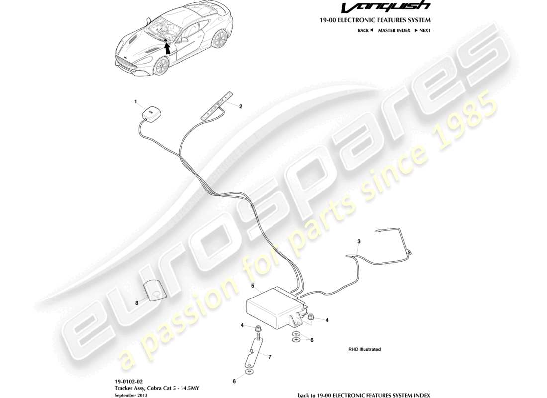aston martin vanquish (2015) cat-5 tracker, 14.5my part diagram