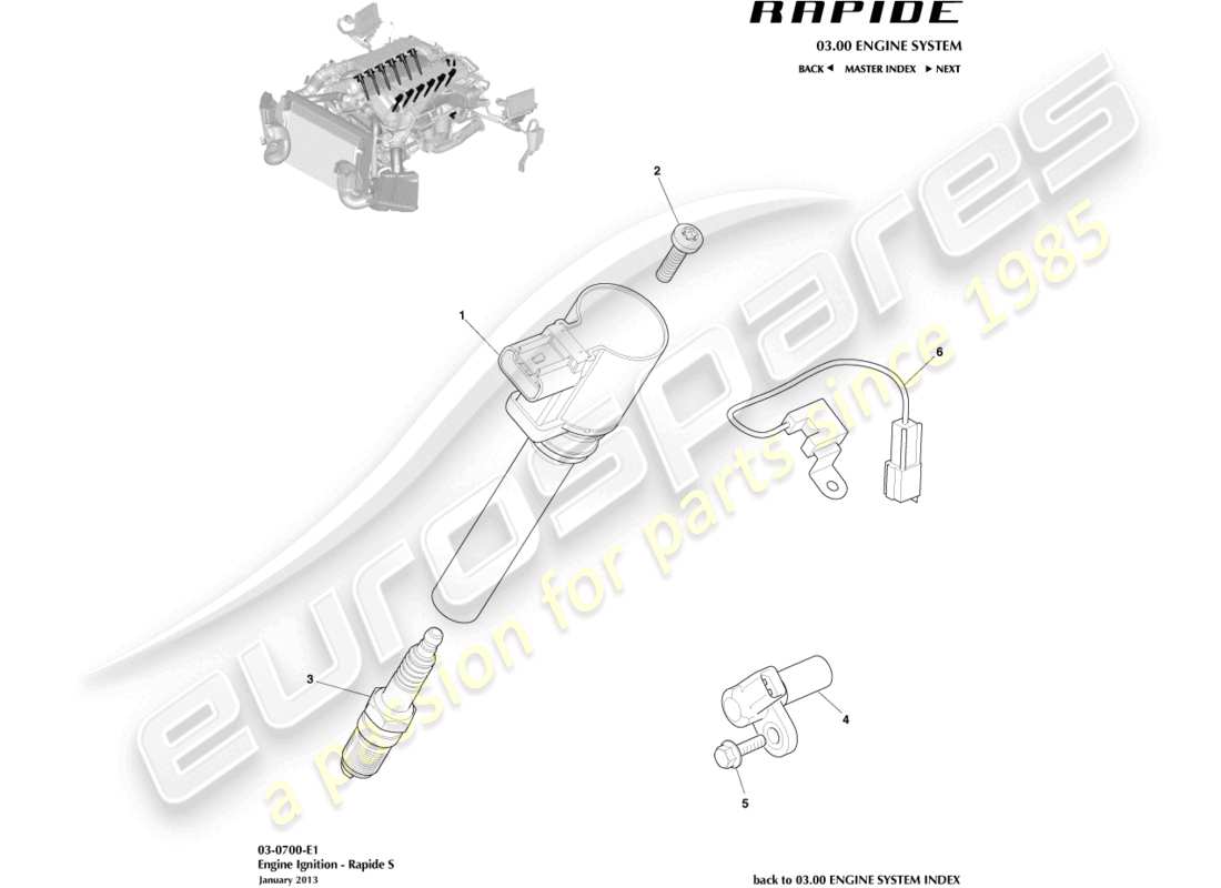 aston martin rapide (2010) ignition parts diagram