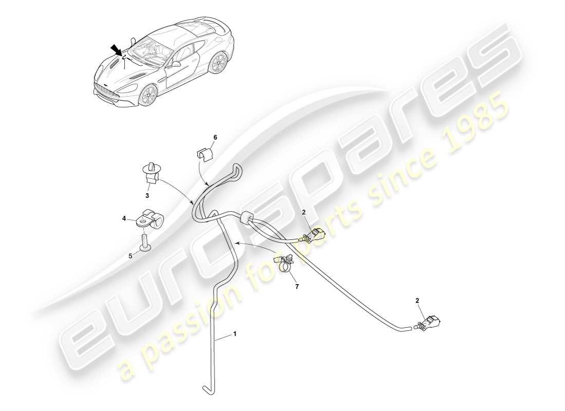 aston martin vanquish (2014) windscreen wash part diagram