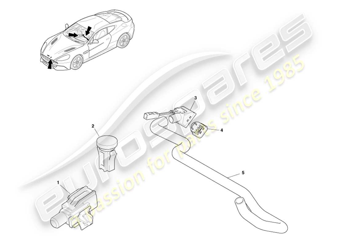 aston martin vanquish (2014) sensors part diagram