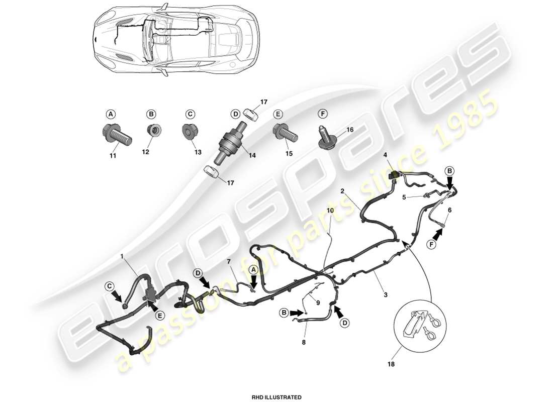 aston martin vanquish (2013) battery cables parts diagram