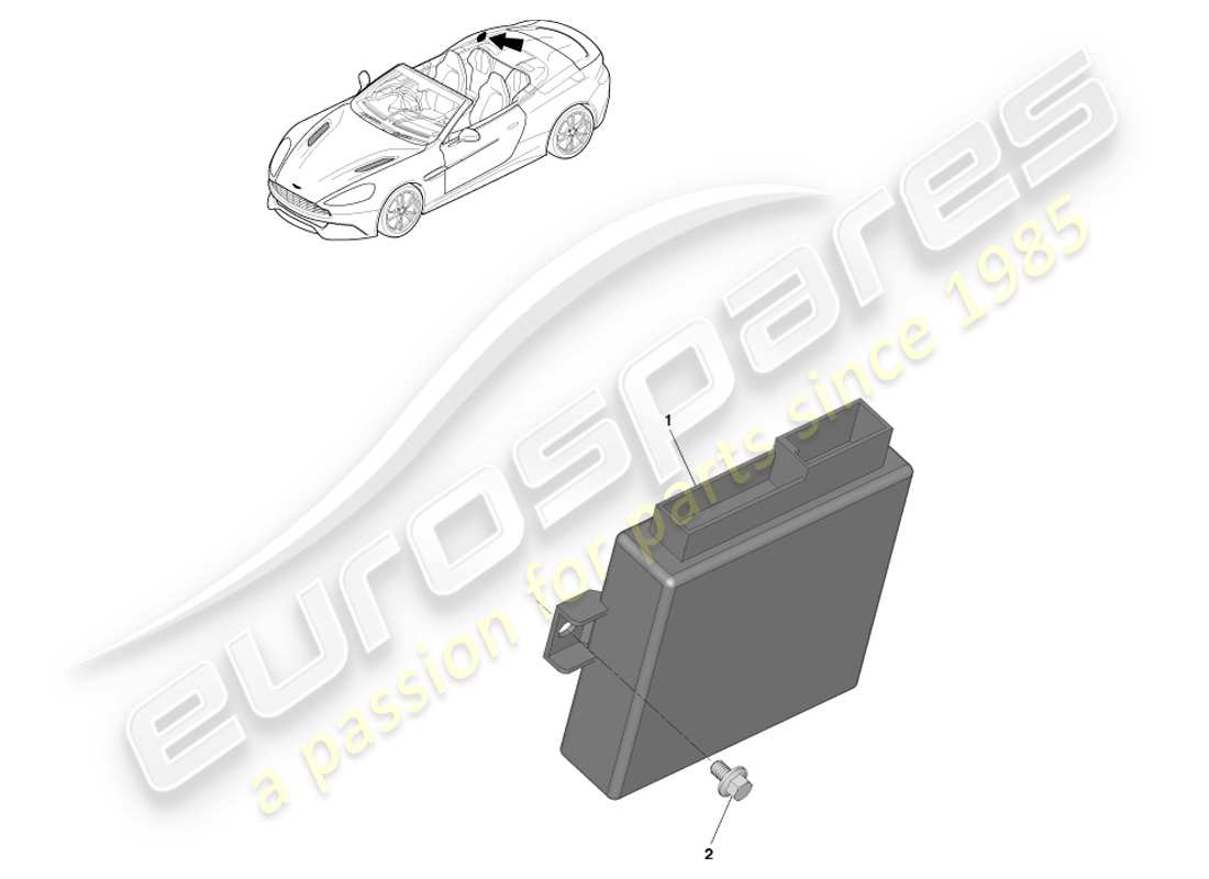 aston martin vanquish (2013) roof control module parts diagram