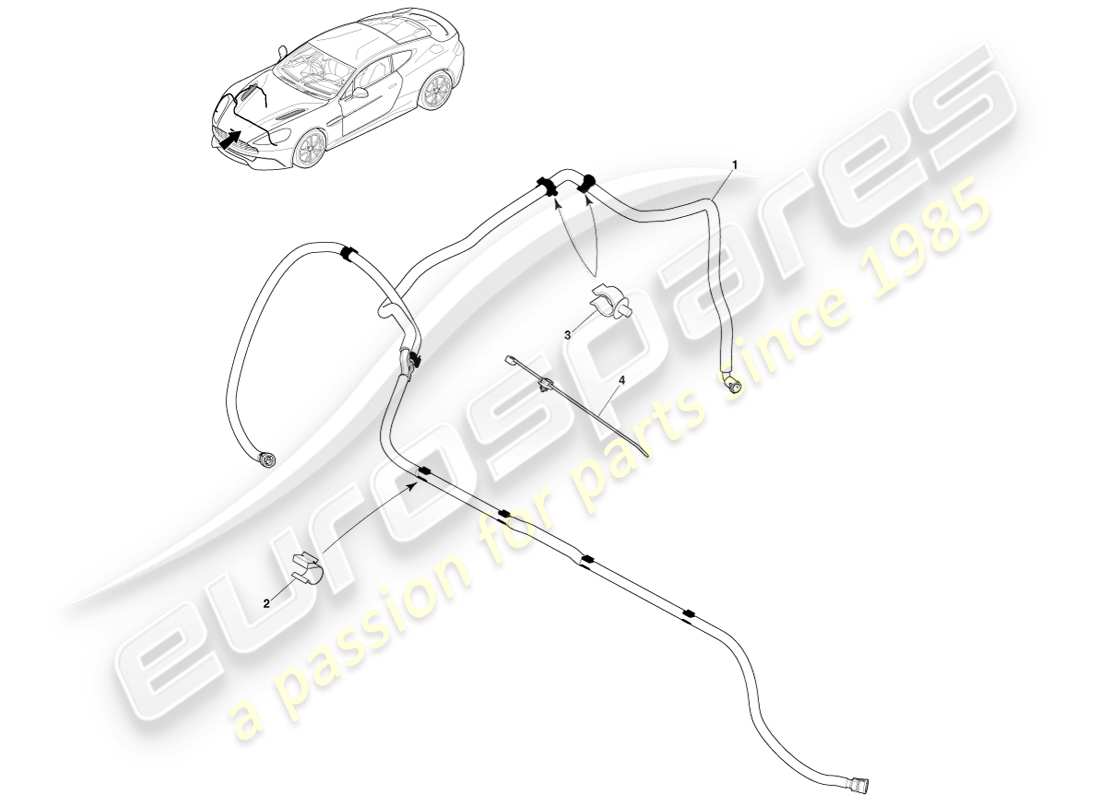 aston martin vanquish (2014) headlamp wash part diagram