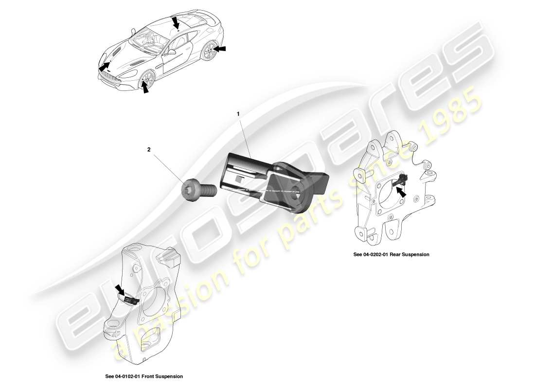 aston martin vanquish (2013) wheel speed sensors parts diagram