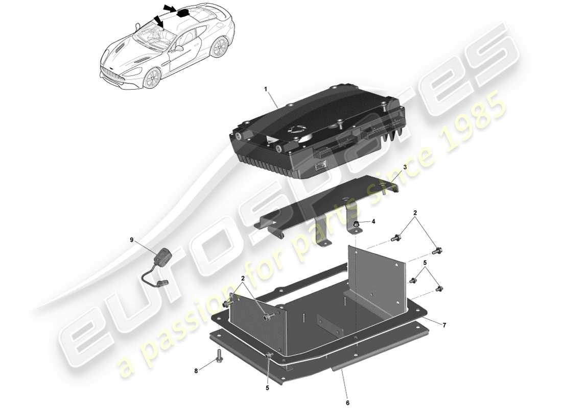 aston martin vanquish (2014) amplifiers, b&o, coupe part diagram