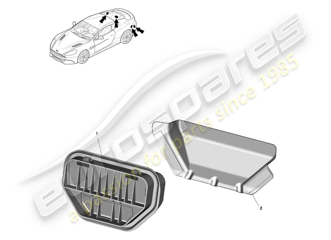 aston martin vanquish (2014) air extraction components part diagram