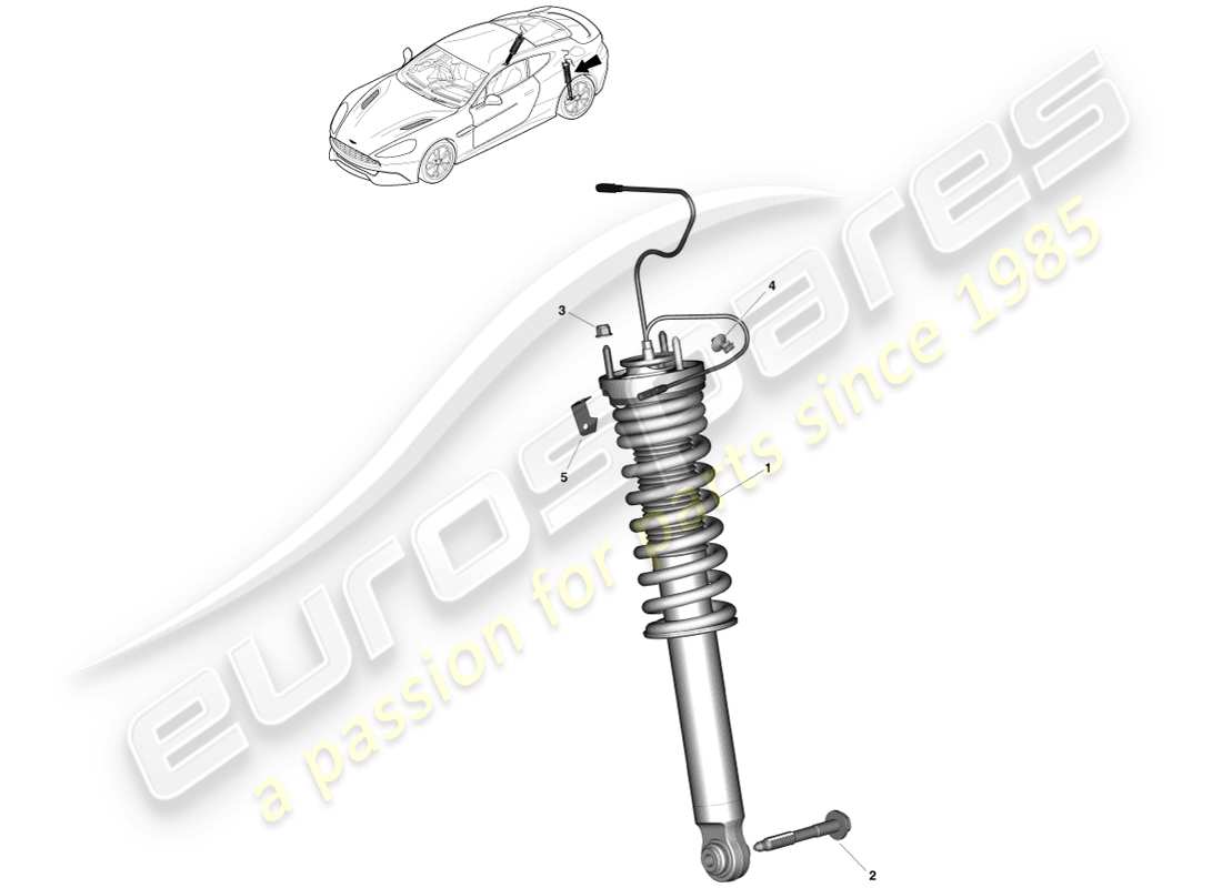 aston martin vanquish (2014) rear spring & damper part diagram