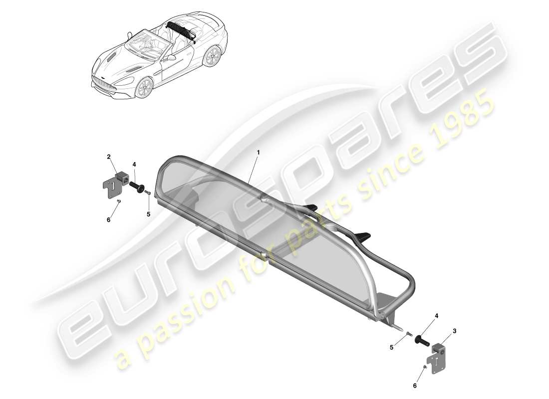 aston martin vanquish (2013) wind deflector parts diagram
