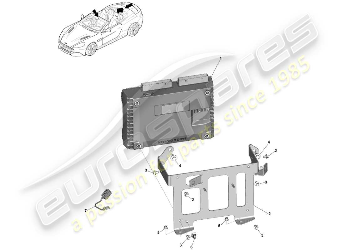 aston martin vanquish (2013) amplifiers, b&o, volante parts diagram
