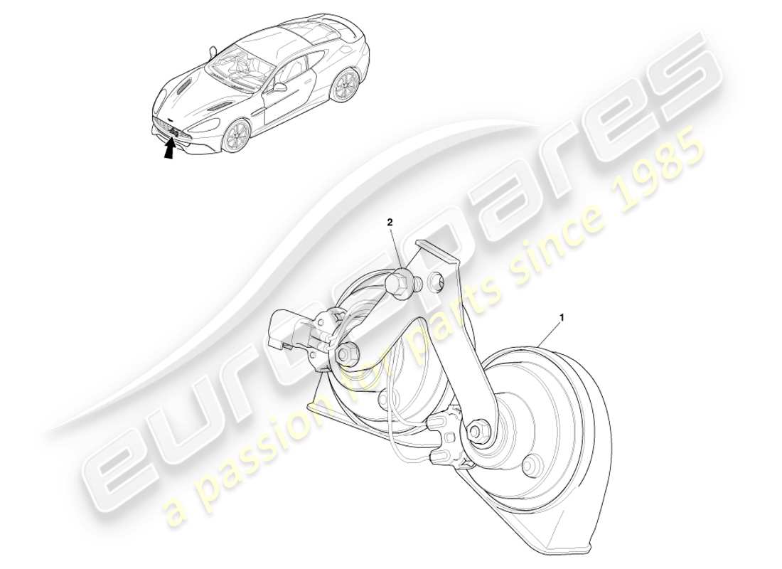 aston martin vanquish (2013) traffic horn parts diagram