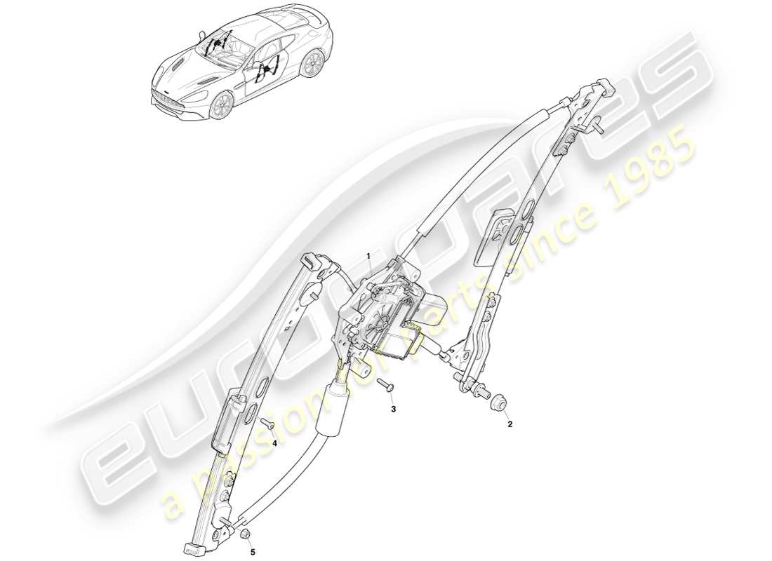 aston martin vanquish (2013) front window regulator parts diagram