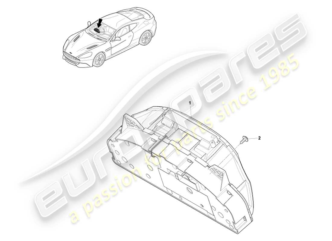 aston martin vanquish (2013) instrument cluster parts diagram