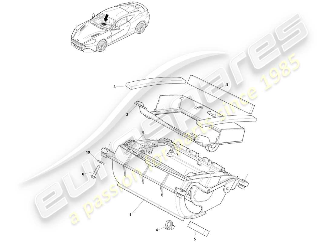 aston martin vanquish (2013) sat nav assembly parts diagram