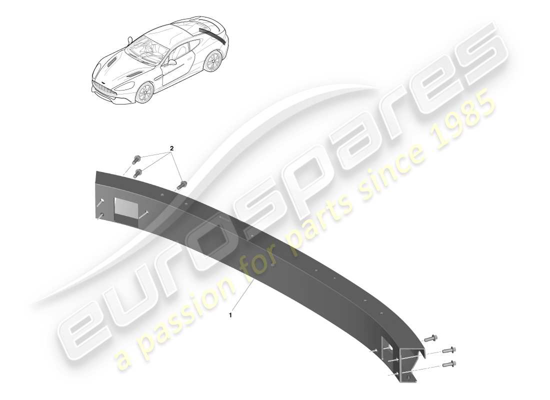aston martin vanquish (2013) rear bumper structure, row parts diagram