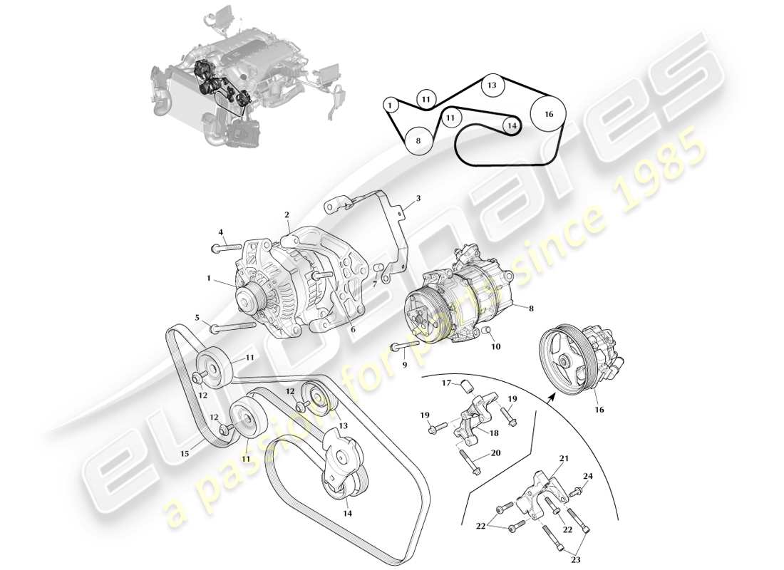 aston martin vanquish (2014) accessory drive part diagram
